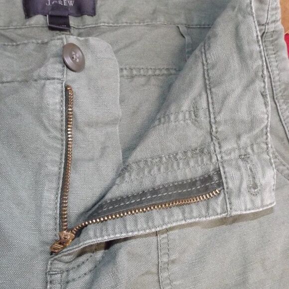 J.CREW Shorts, 00, Army green, Cut-offs, Zipper fly, 4 Pockets, Linen-cotton - Picture 7 of 12